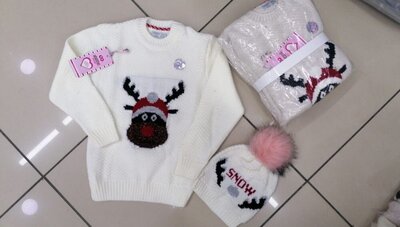 Продано: Комплект свитер и шапка 5-6 110-116см и 9-10 134-140см 