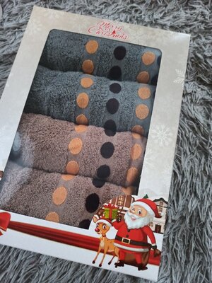 Набор 4 махровых полотенца новогодние тигровые снежки , или поштучно