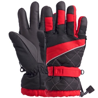 Перчатки горнолыжные женские Zelart Snow Gloves 7133 размер S-M/L-XL Black-Red 