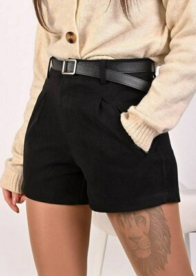 Продано: Стильные женские шорты с ремнем с поясом кашемировые