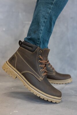 Зимние мужские ботинки Accord Timberland, натур.кожа, коричневые 40-45р