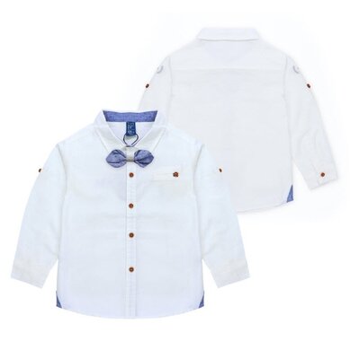 Детская рубашка для мальчика на мальчика белая рубашка для малыша на годик с бабочкой дитяча сорочка