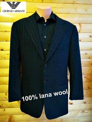 Классический шерстяной пиджак в полоску всемирно известной итальянской компании Armani, пр-во Италия