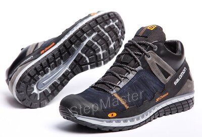 Кожаные зимние ботинки, кроссовки термо, Salomon 3D Chassis Denim Gore-Tex