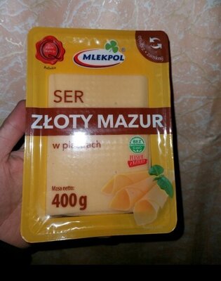 Продано: Сыр нарезка Млекпол Злотый Мазур Mlekpol Zloty Mazur 400 гр. Польша 