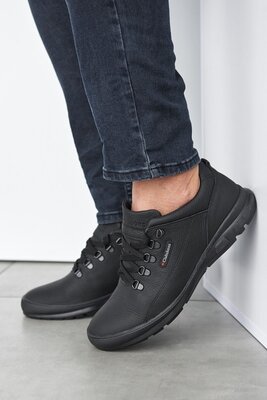Продано: Мужские кроссовки кожаные весна/осень черные Clubshoes К1 т