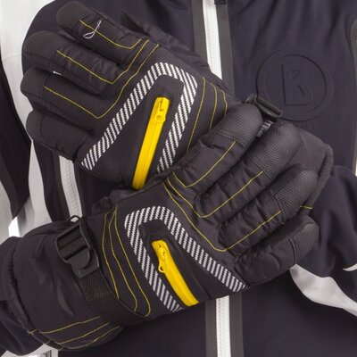 Перчатки горнолыжные мужские Zelart Snow Gloves A622 размер L Black-Yellow-White