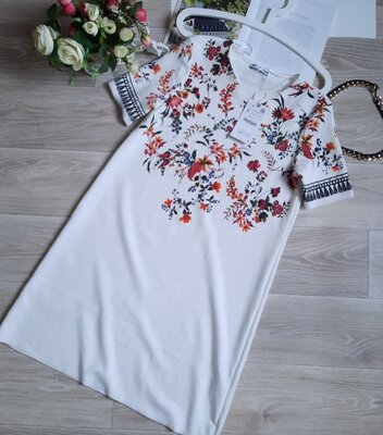 Zara актуальное платье от zara в стиле вышиванкар. с Сток