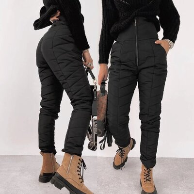 Брюки женские утепленные плащевка на синтепоне Зимние штаны модные теплые стеганые на синтепоне 3565