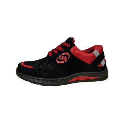 Кросівки підліткові-дитячі чорні з червоним СДІ-КР-2 