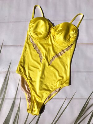 Продано: Суцільний жовтий купальник купальник боді сдельный купальник желтый
