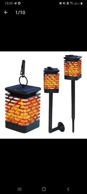 Продано: Садовий світильник з ефектом вогню на сонячній панелі / ліхтар / фонарь / на сонячній батареї