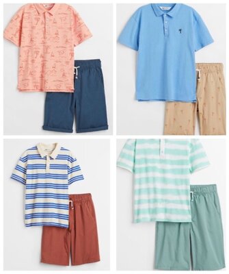 Комплекты поло и шорты H&M для мальчиков 1-2,2-3,3-4,4-5,5-6,6-7,7-8,8-9,9-10 лет