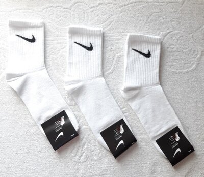 Носки мужские Nike . 41-45р. Белые. Высокие, теннис, демисезонные.летние