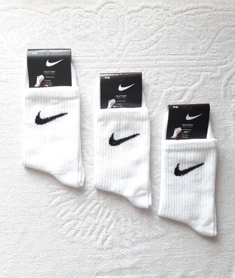 6 пар Носки мужские Nike . 41-45р. Белые. Высокие, теннис, демисезонные.летние