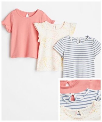 Набір футболок 3 шт. H&M для дівчаток 2-4, 4-6, 6-8, 8-10 років