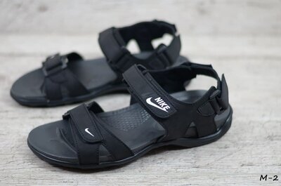 код М-2 Чоловічі сандалі Nike нубук чорного кольору