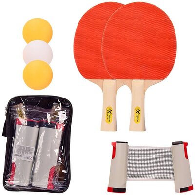 Набор для настольного тенниса TT2136 Extreme Motion, 2 ракетки, 3 мячика ABS, с сеткой в чехле