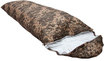 Летний спальный мешок, спальник 15С Ukr Military, Украина пиксель 210х75 см
