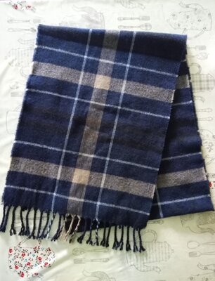 Продано: Теплый клетчатый шарф H&M 180x35