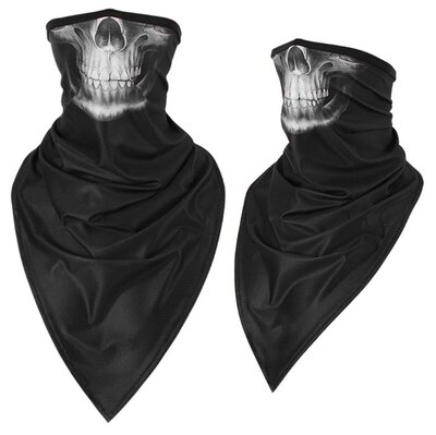 Бафф легкий, бандана шарф, черный с принтом черепа skull mask