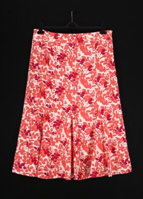 Красивая льняная юбка миди klass collection с растительным принтом. размер uk18/ eur44.