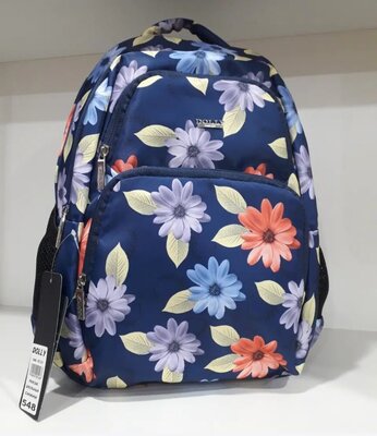 Школьный рюкзак ортопедический для девочки модный синий в разноцветных ромашках Dolly 548 30х39х21 с