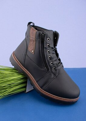 Продано: Мужские черно-коричневые зимние ботинки