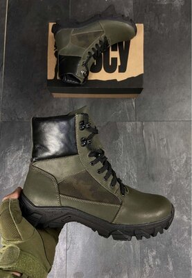 Берці теплі тактичні черевики військові зелені хакі демісезон зима мембрана