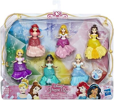 Disney Princess Royal Clips Набор принцесс с платьями клипс 6 шт E5094
