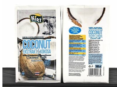 Продано: Кокосовое молоко Kier Киер натуральный растительный продукт высочайшего качества и с превосходным вк