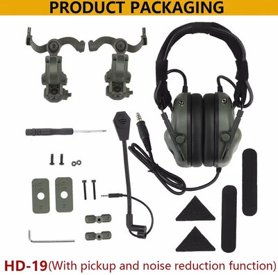 Тактичні навушники з шумопоглинанням для FAST Шолом OPS Wendy M-LOK Arc Headset