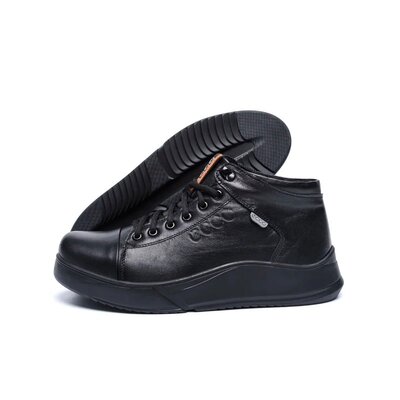 Мужские зимние кожаные ботинки E-series Black Style 405 чк