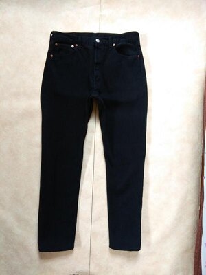 Мужские черные брендовые джинсы с высокой талией Levis, 34 pазмер.