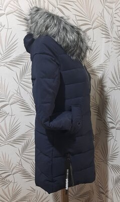 Продано: Зимова куртка жіноча темно-синя з капюшоном пуховик зима зимняя курточка с мехом теплая