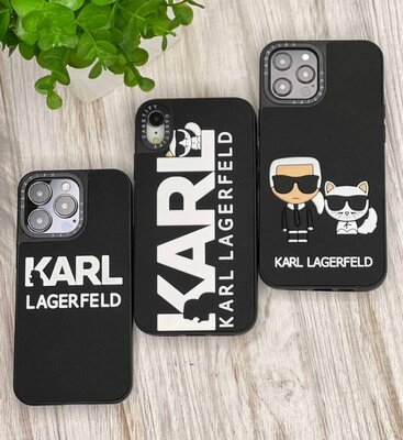 Чехол для iPhone 13 Iconic Karl Lagerfeld Чехол на iphone Карл Легерфельд и кот Шупетт Чехол KARL L
