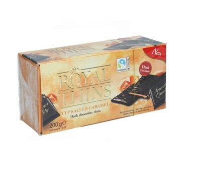 Продано: Конфеты с карамелью и морской солью шоколадні таблети Royal Thins Salted Caramel Німеччина Royal Th