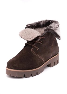 Продано: Зимові теплі натуральні черевики ботинки alta brezza однотонний коричневий кежуал 38р. 24.5см 