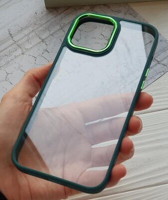 Чехол для iphone 13 pro max crystal case противоударный с квадратными бортиками на айфон