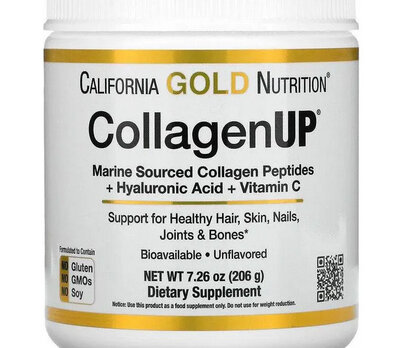 Морской коллаген California GOLD Nutrition CollagenUP с гиалуронкой и витамином C, 5000 мг 206 г П
