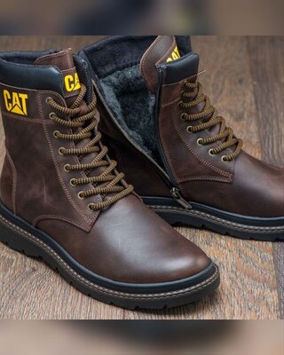 Мужские кожаные зимние ботинки Caterpillar, cat