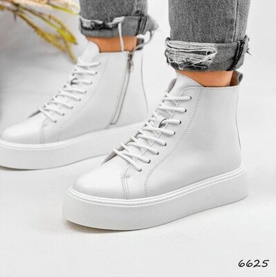 Шкіряні демісезонні білі черевики Terry ботінки, кожаные белые ботинки Terry 36-41р код 6625