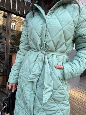 Стильна осінньо-Зимова стьобана куртка пальто подовжене жіночий пуховик одіяло з капюшоном