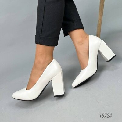 Білі туфлі на каблуку, белые туфли на каблуке, свадебные туфли, весільні туфлі 35-39р код 15724