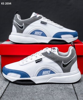 Кроссовки мужские Nike Air Zoom сине/белые , летние кроссовки