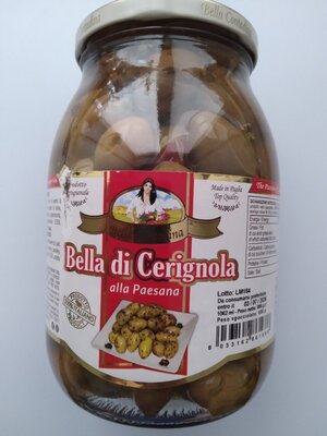 Оливки з кісточкою Bella di Cerignola alla Paesana 1062 мл Італія