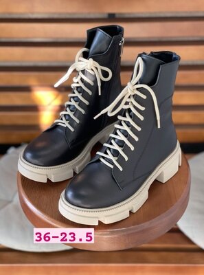 3661 Зимние женские ботинки, кожаные ботинки зима, зимние ботинки кожаные, черевики зимові шкіра