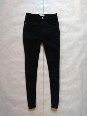 Брендовые черные джинсы скинни с высокой талией Zara, 36 размер.
