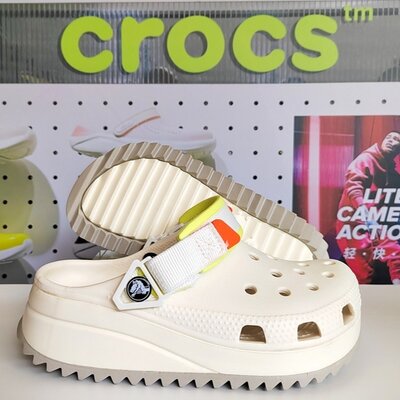 Крокси на платформі білі Crocs Classic Hiker Clog White