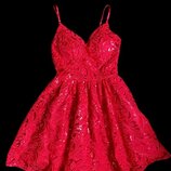 Святкова шикарна червона брендова сукня